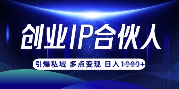云帆·创业ip合伙人打造3.0，从0到1教你做网创，实现月入过W-Zv头条